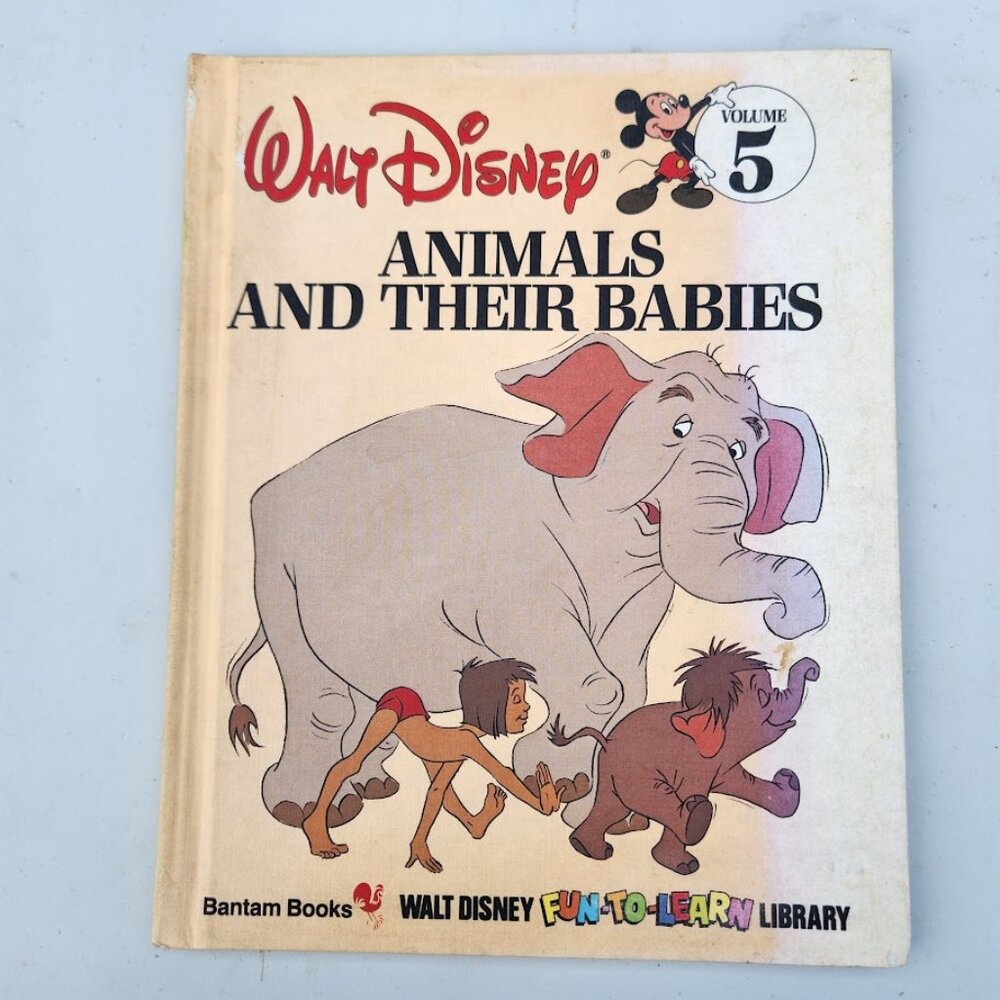 Vintage Disney Book Animals and Their Babies Walt Disney 1983 hardcover Jungle